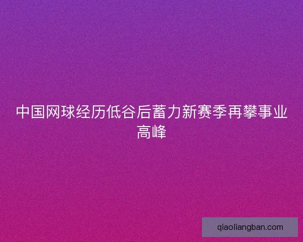 中国网球经历低谷后蓄力新赛季再攀事业高峰 中国网球经历低谷后蓄力新赛季再攀事业高峰