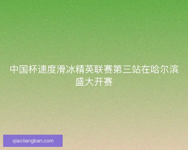 中国杯速度滑冰精英联赛第三站在哈尔滨盛大开赛 中国杯速度滑冰精英联赛第三站在哈尔滨盛大开赛